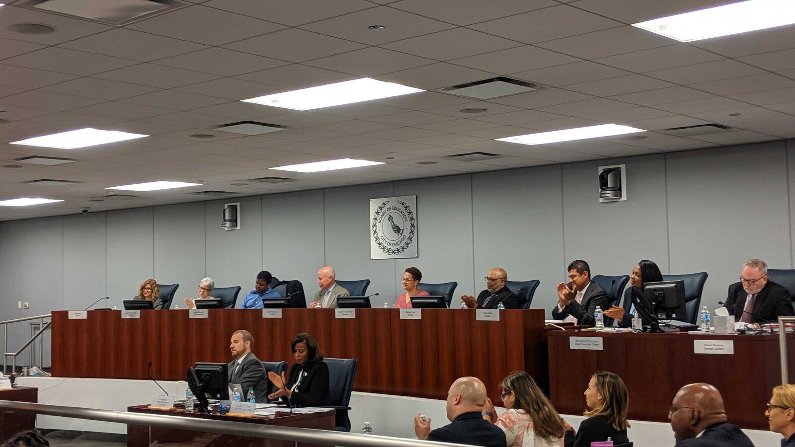 Chicago's new school board presides over its first meeting on June 26, 2019.
