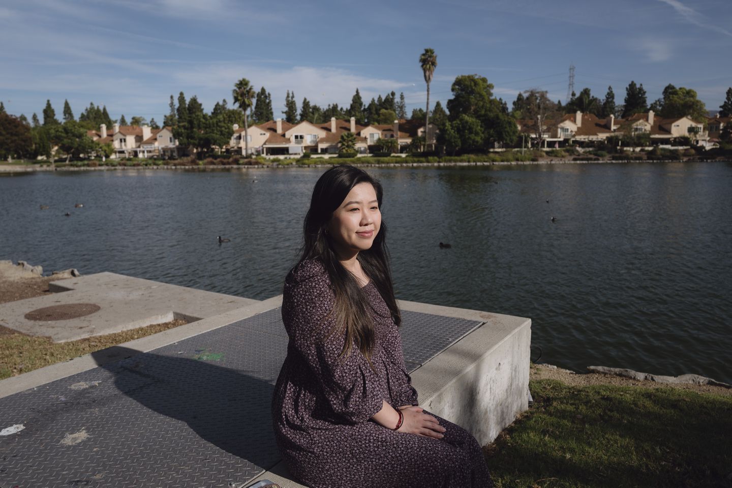 Linda Lee Garibay at a park in Chula Vista, California. Lee Garibay is a project specialist for the San Diego County education office who books free short-term hotel stays for families.