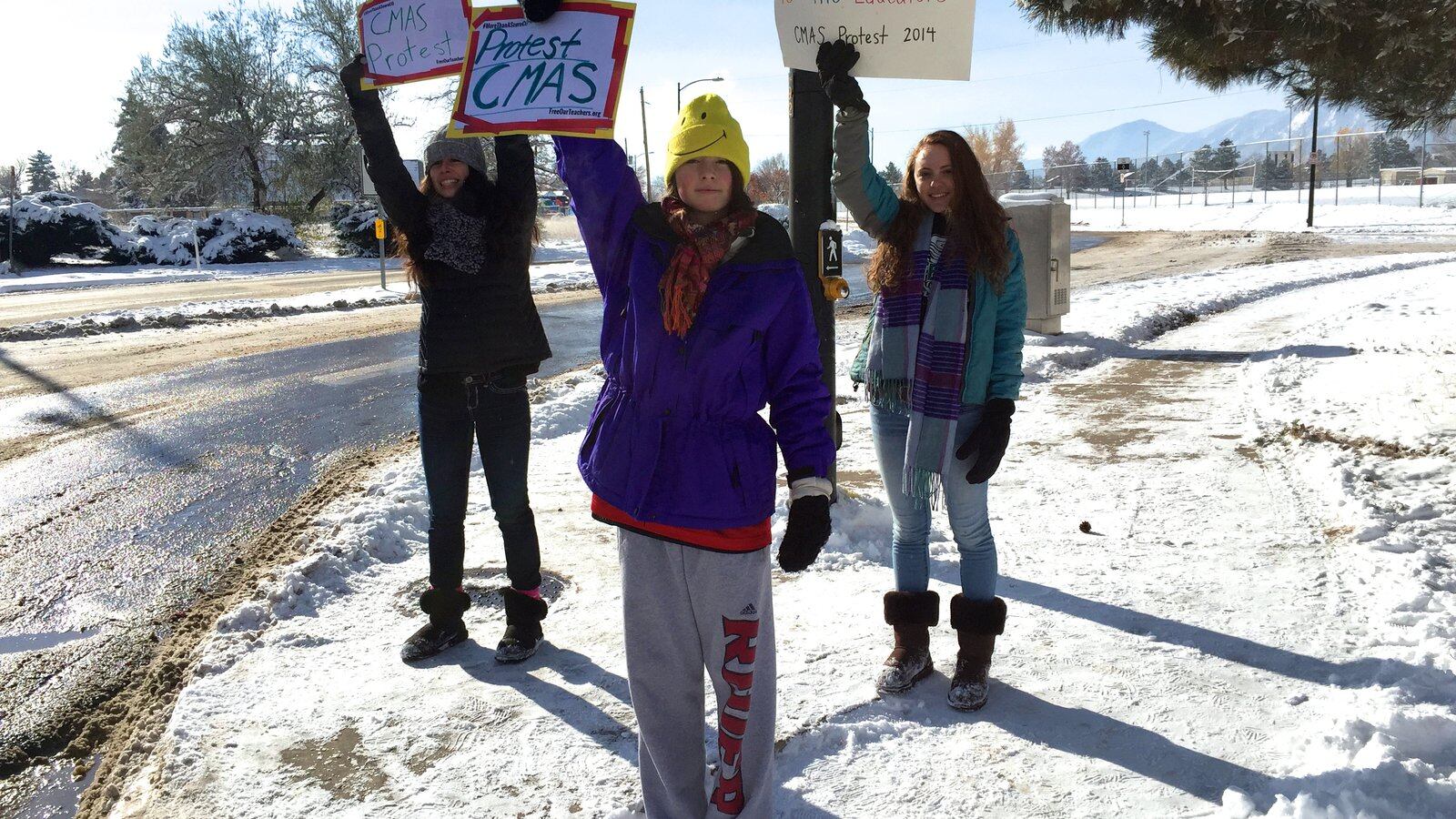 Seniors at Fairview High School in Boulder protested a standardized test in November 2014. (Photo by Nic Garcia/Chalkbeat)