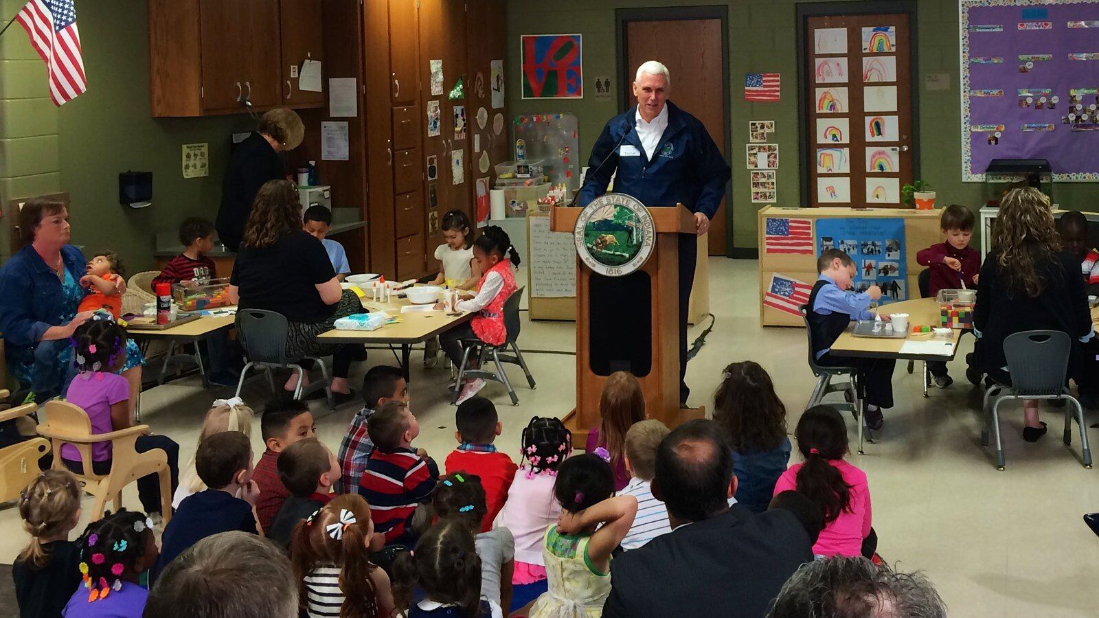 Gov. Mike Pence announces nearly 600 new seats for the state's On My Way PreK pilot.