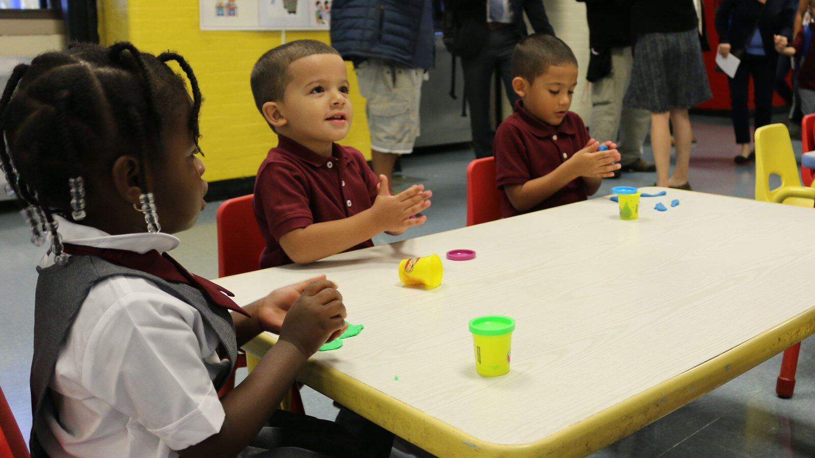 Students play in a 3-K class in 2017 at P.S. 277 in the Bronx, a school with five classrooms that need remediation for lead-based paint.