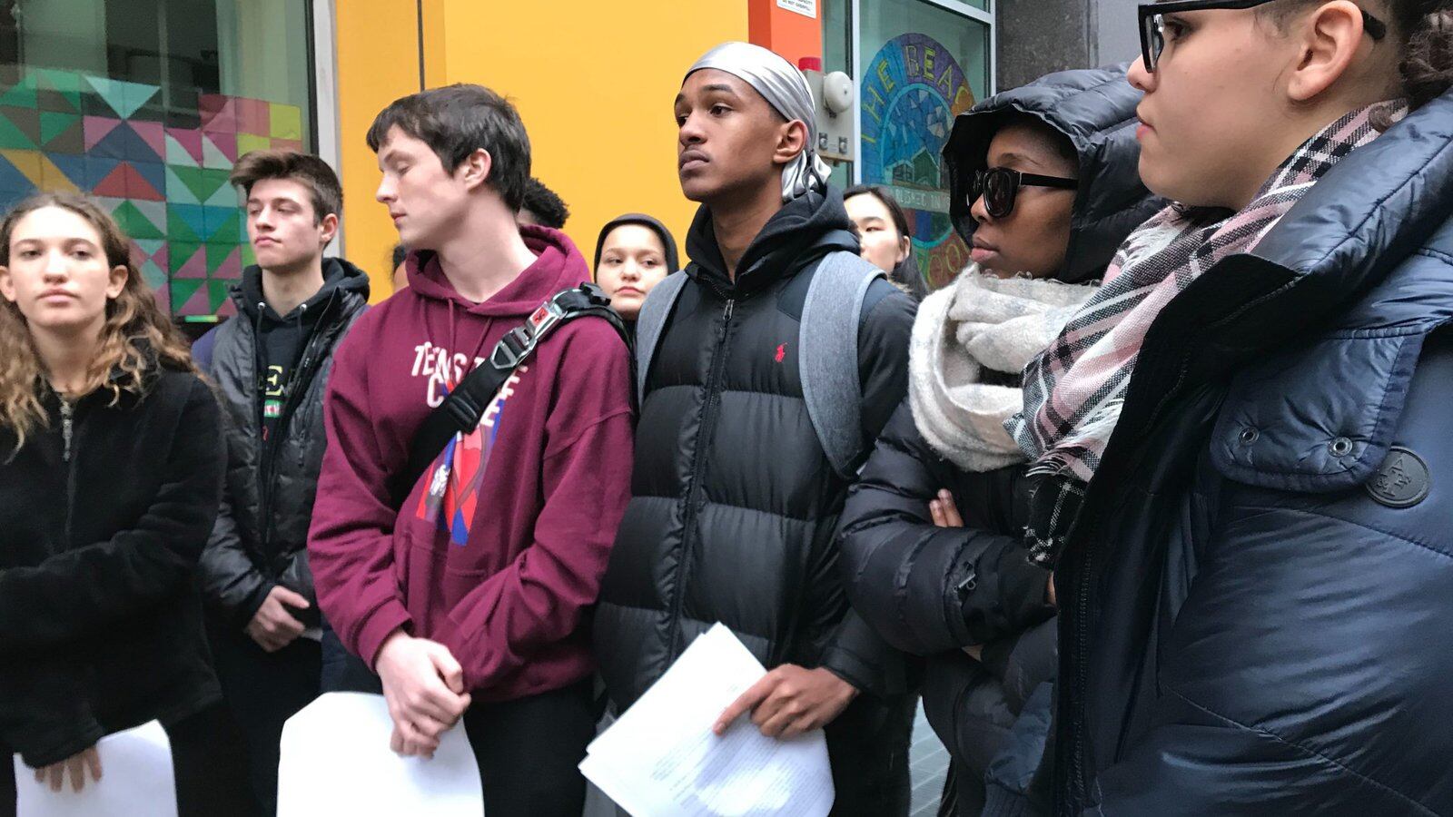 Beacon high school students discuss the sit-in they staged on Dec. 16, 2019.