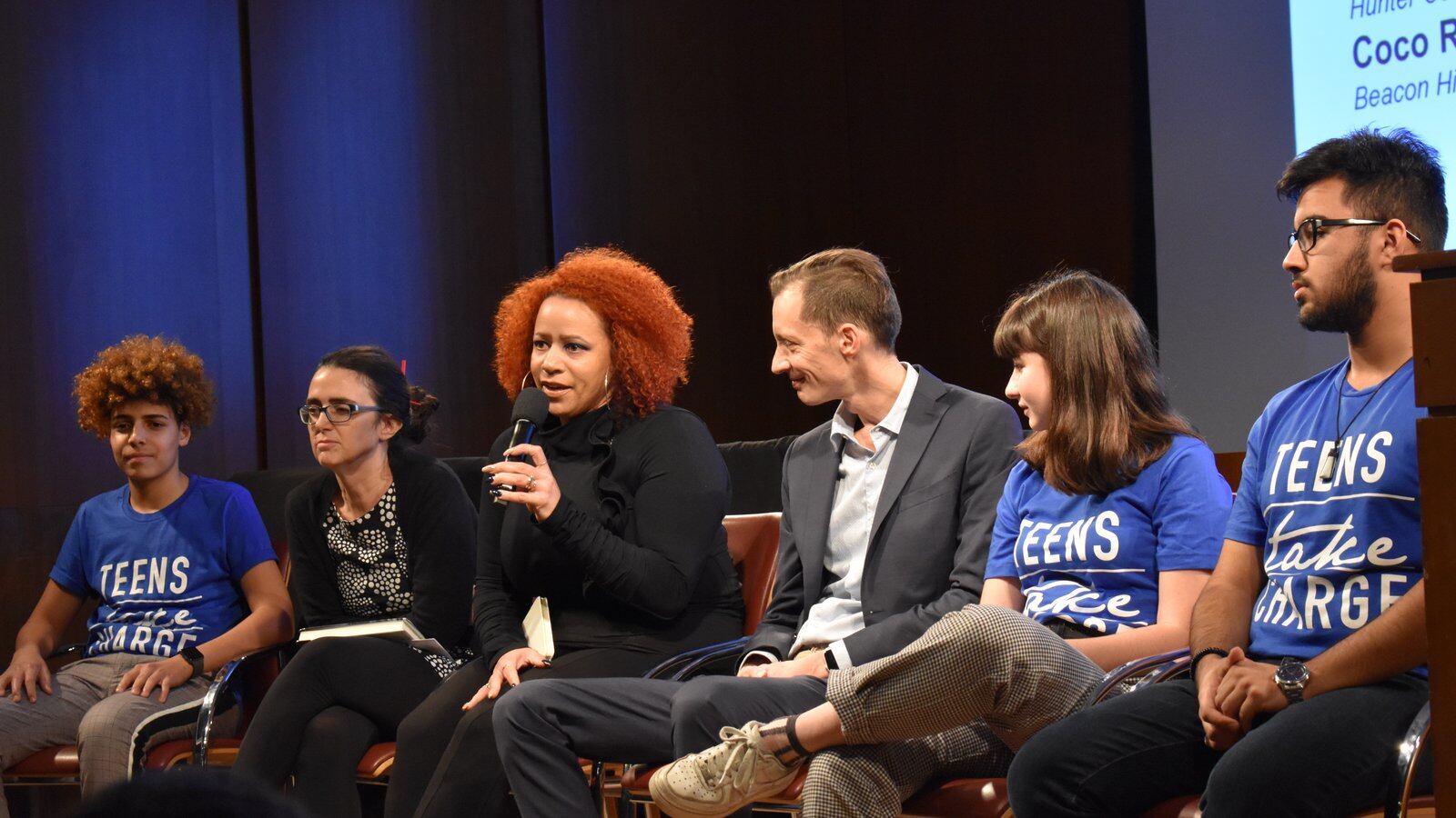 Students at a Teens Take Charge forum with Nikole Hannah-Jones
