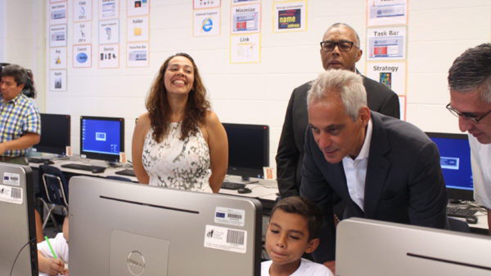 Mayor Rahm Emanuel made an announcement about a $1 billion capital spend in July at Cardenas Elementary in Little Village.