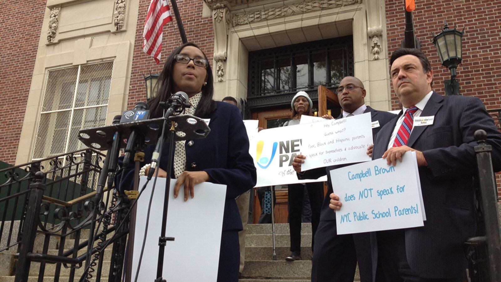 Mona Davids (left) is a plaintiff in a lawsuit challenging New York's job-protection laws for teachers.