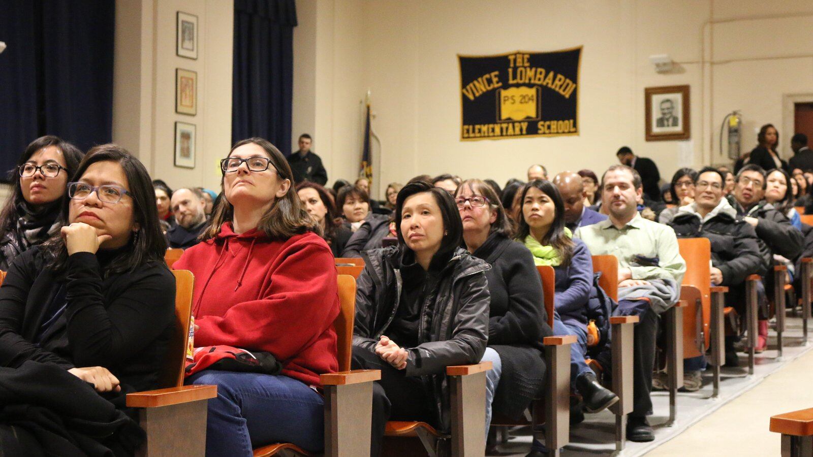 Parents gathered in District 20 in south Brooklyn for a town hall where many of the questions centered on the city's plans to integrate specialized high schools.