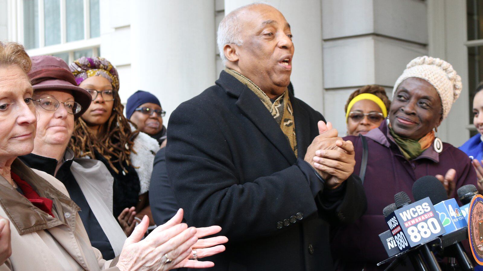 On the steps of City Hall, Assemblyman Charles Barron rallied for support to scrap the Specialized High School Admissions Test earlier this year.