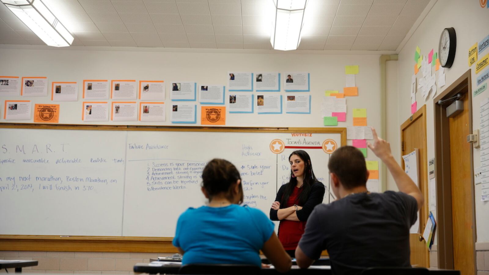 Anna Leer leads a class organized by Youth Biz, a nonprofit that works with neighborhood youth on entrepreneurial skills. (Photo: Marc Piscotty)