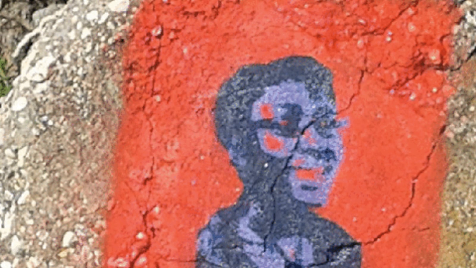 A mural of Omotayo Adeoye on a rock near where she was last seen before committing suicide in the Hudson River in May (picture taken from the cover of a report produced by students at the High School for Math, Science and Engineering.