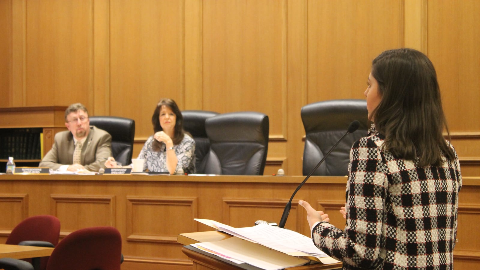 Elizabeth Fiveash, assistant commissioner for policy and legislative affairs for the Tennessee Department of Education, speaks to a House education panel about proposed revisions to Tennessee's charter school law.