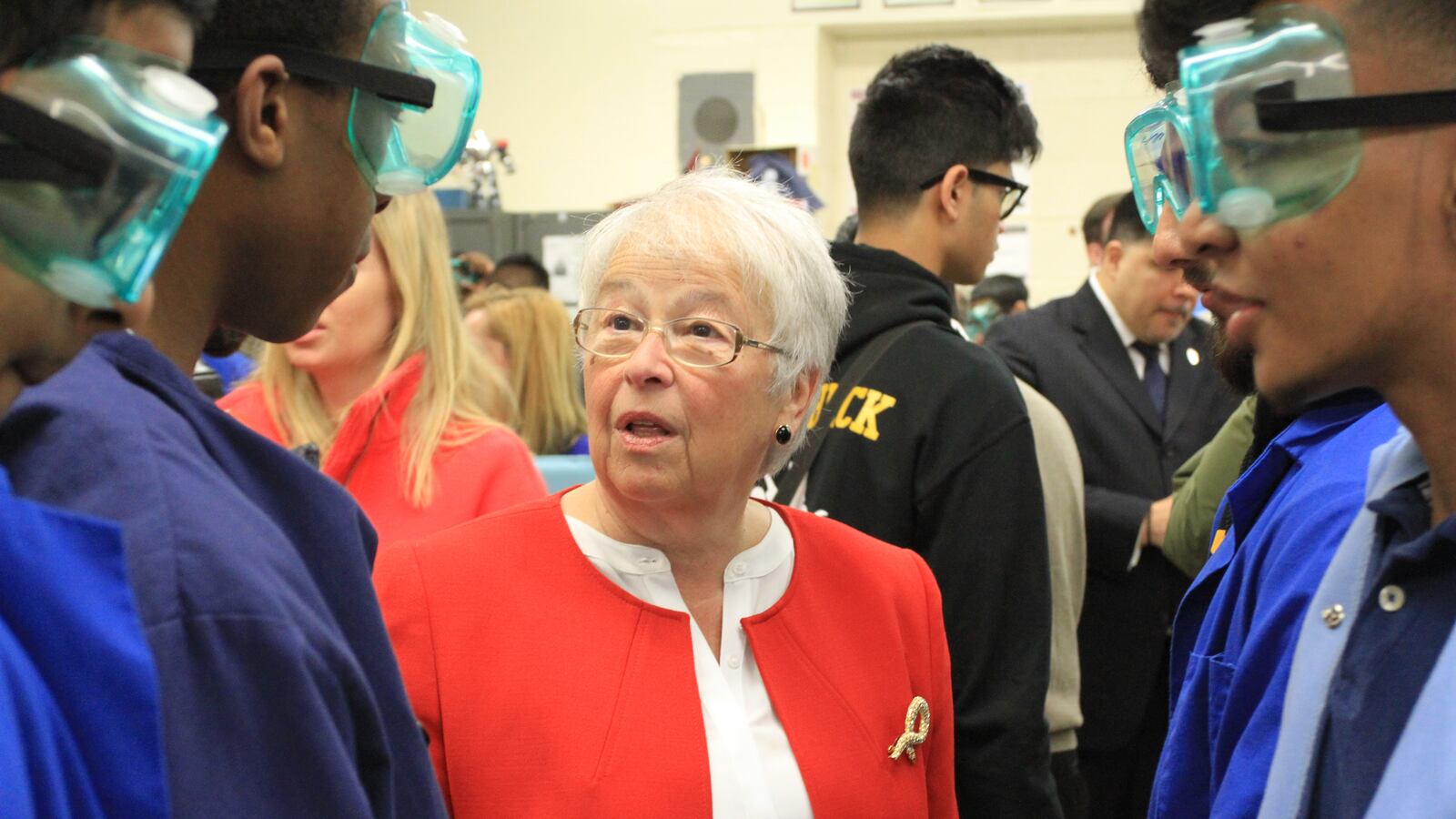 Chancellor Carmen Fariña at Thomas A. Edison Career and Technical Education High School in Queens.