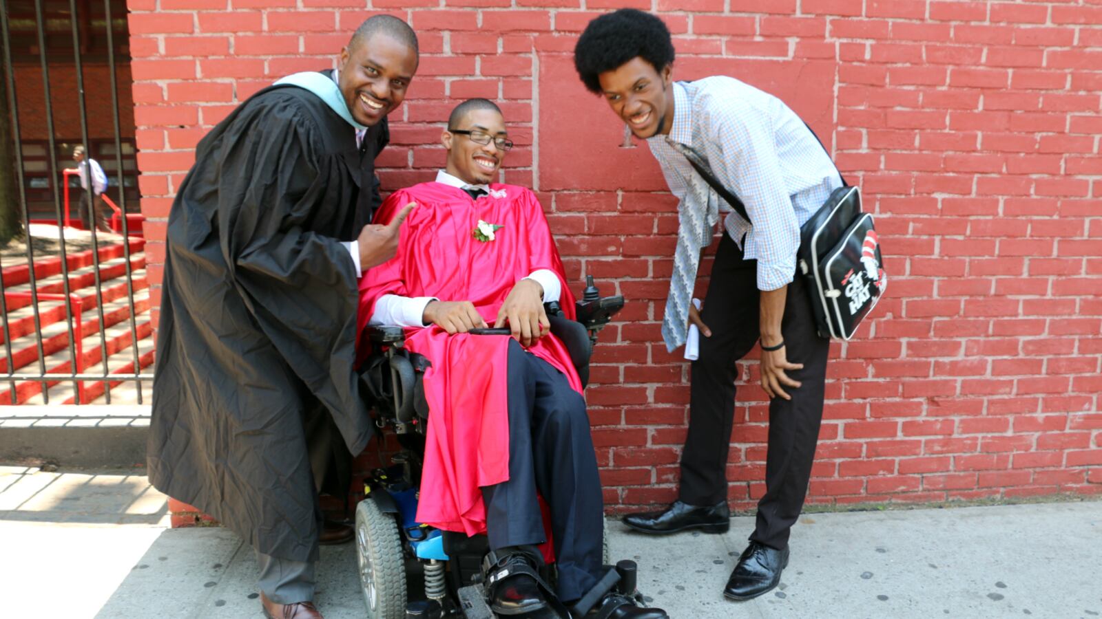 Three Boys and Girls graduates from different years: Math teacher Jamaal Harvey, class of 2016 graduate Tyjuan Felton, and paraprofessional Keith Robinson.