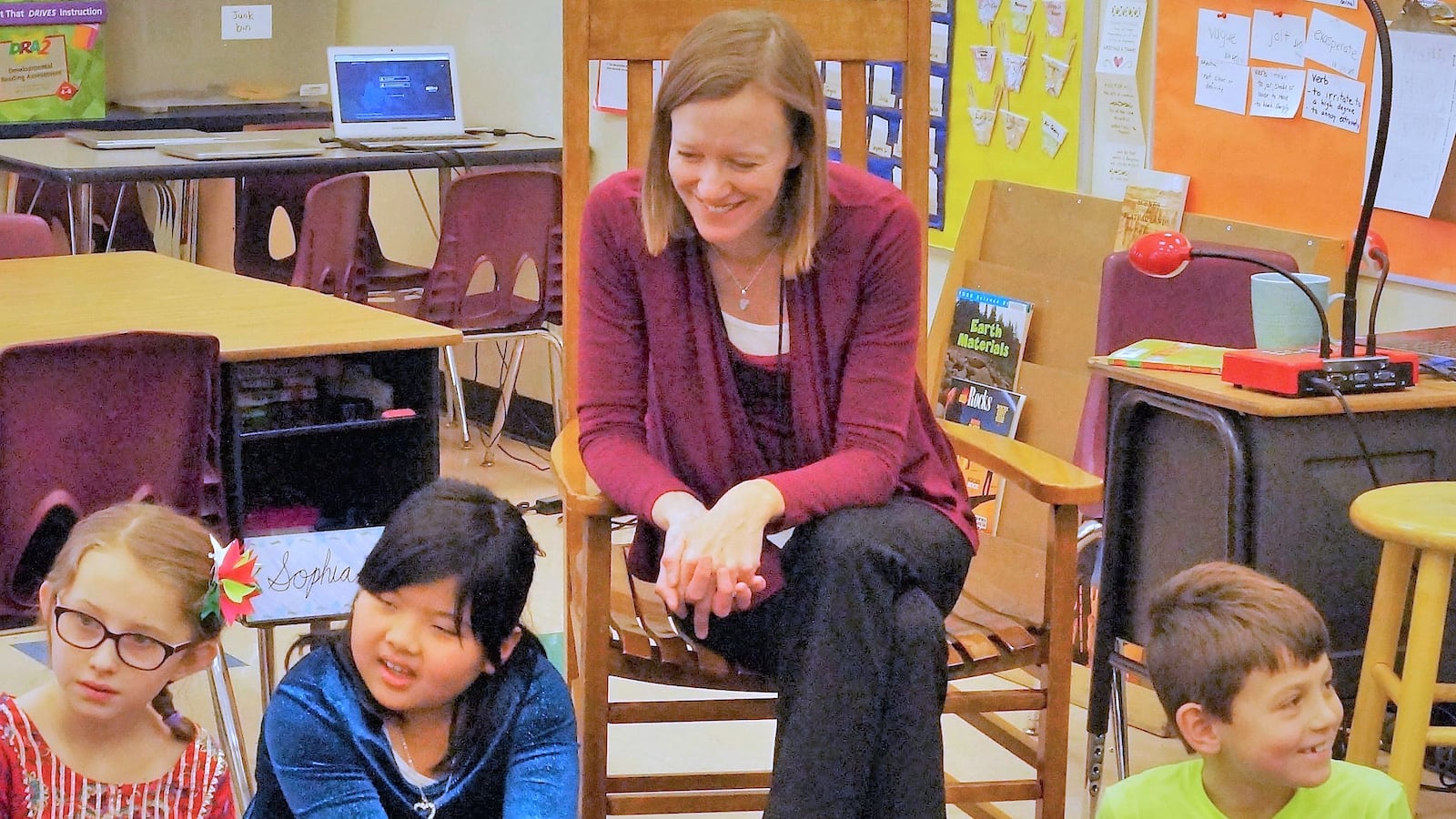 Teacher Karen Wagner with her third-graders at Denver's Polaris at Ebert Elementary School.