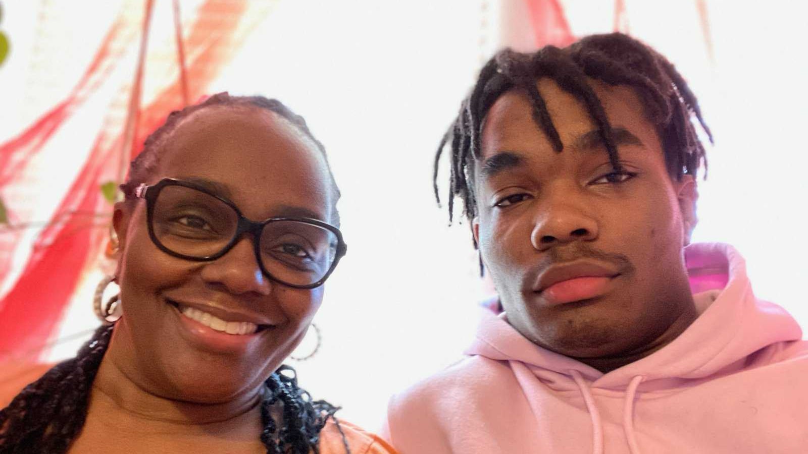 Kymberly Calhoun and her son, Marquis Hare, are riding out the pandemic at home.