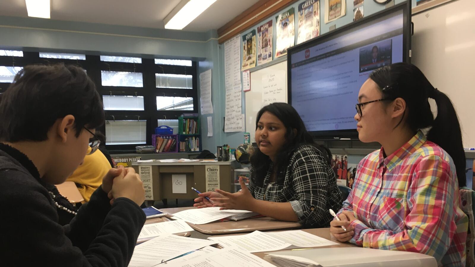 Students at Franklin Delano Roosevelt High School in Borough Park discussed discrimination on Friday.
