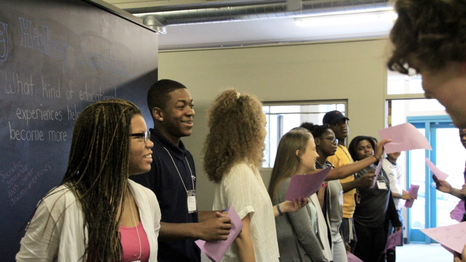 Memphis students talk about leadership qualities they admire at a training program with Facing History and Ourselves.