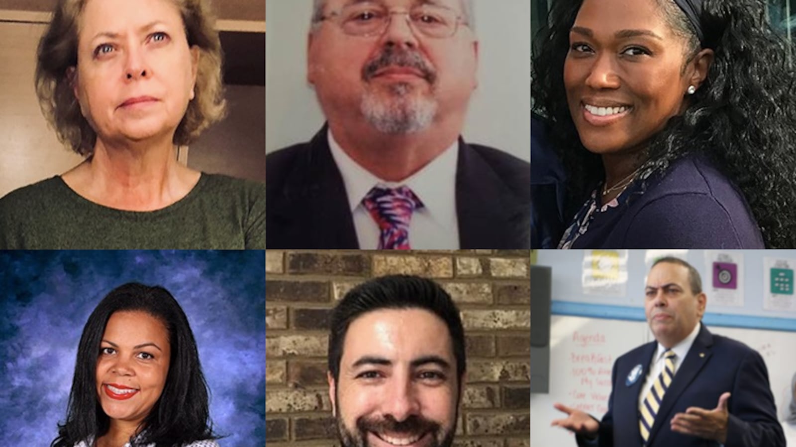 Newark Superintendent Roger León has added several district veterans to his leadership team. Clockwise from top left: Mary Ann Reilly, Steve Morlino, Nicole T. Johnson, León, David Scutari, and Maria Ortiz.