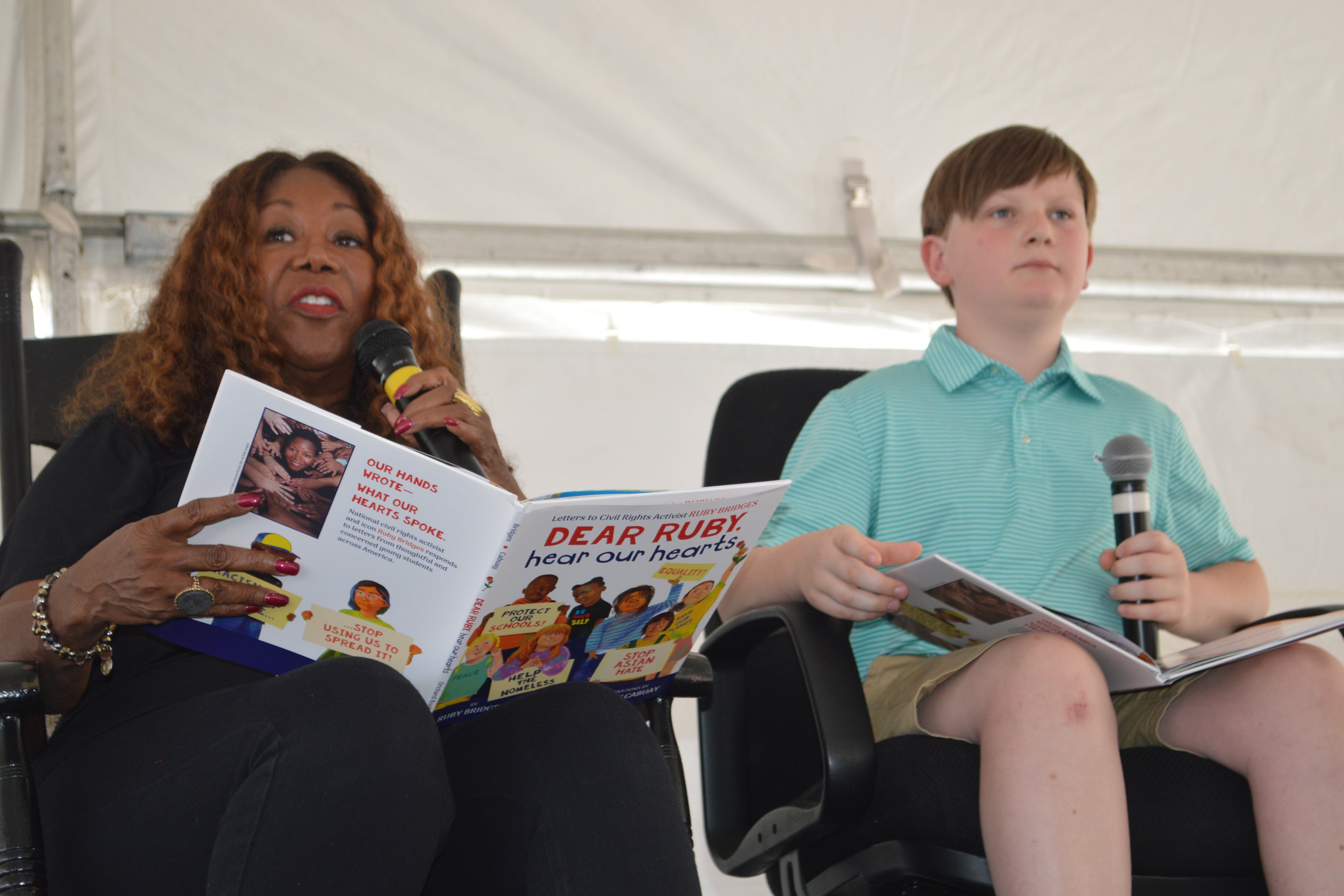 Civil rights icon Ruby Bridges reads her latest children's book with 11-year-old Ben Wllliams
