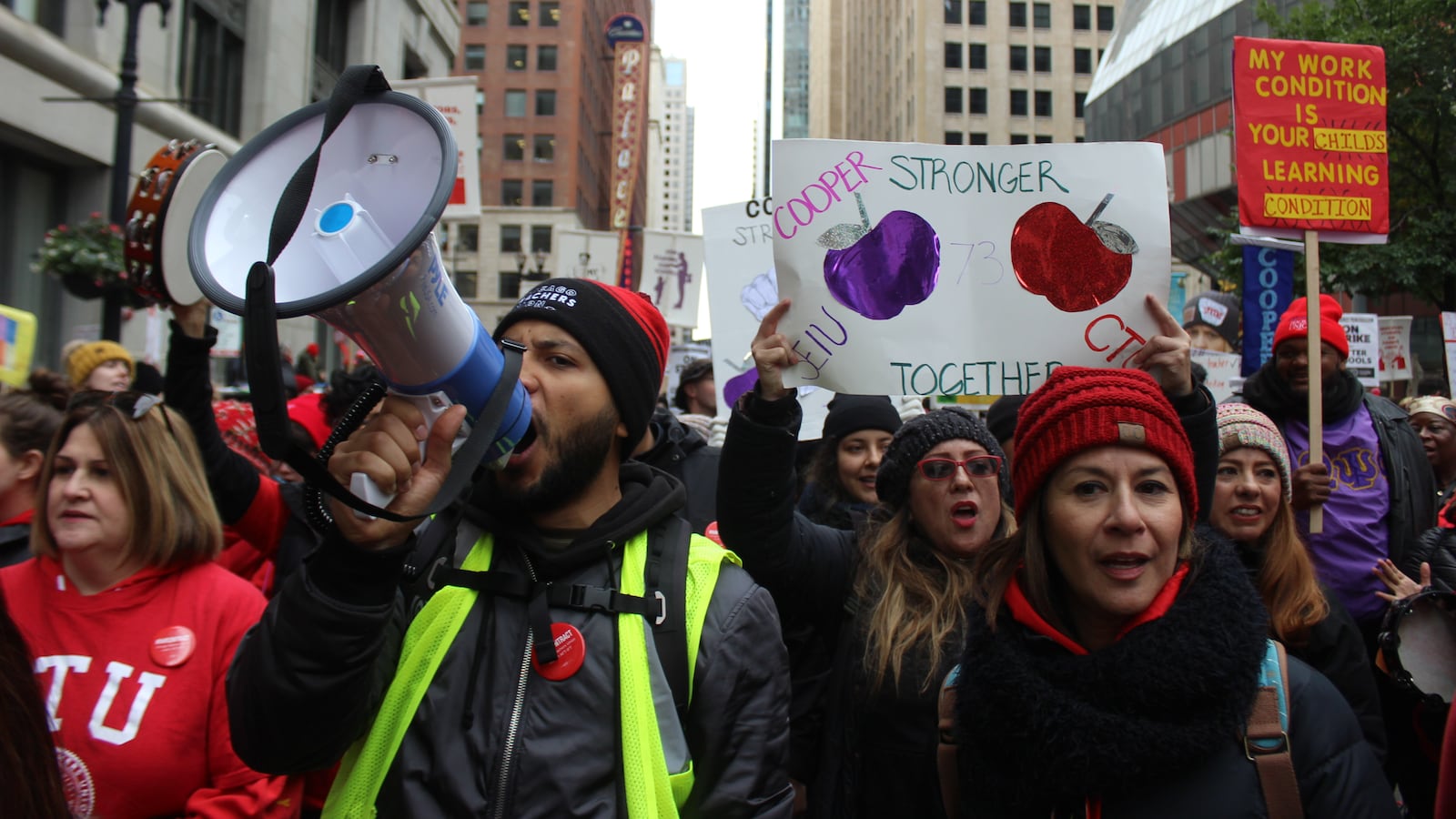 Thousands of educators and CPS support staff flooded Chicago streets near City Hall for a strike rally on the fifth day of teacher walkouts.