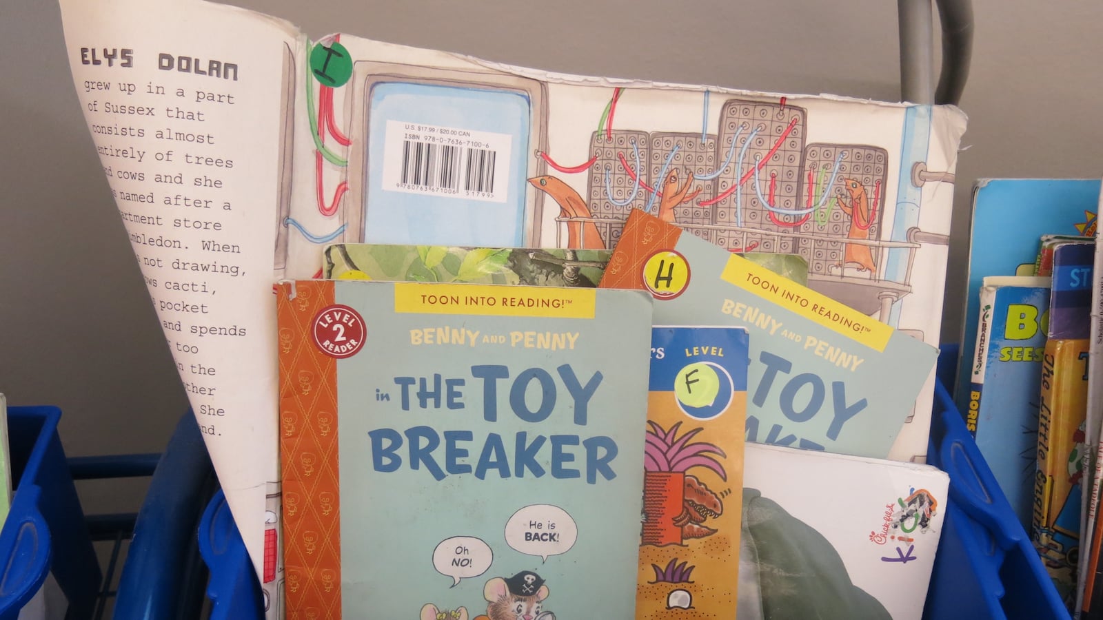 File photo of book bins in a charter school classroom.