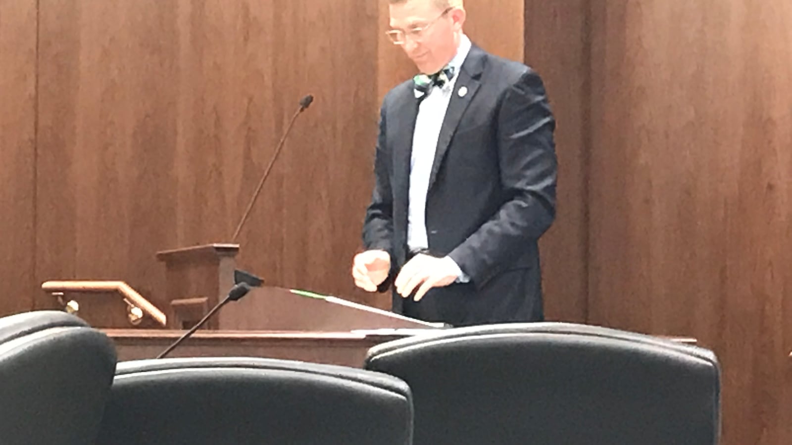 Rep. Ryan Williams presents a bill on April 4 to allow Tennessee teachers to carry a concealed weapon. The Cookeville Republican has since pulled his proposal from consideration in the 2018 legislative session.