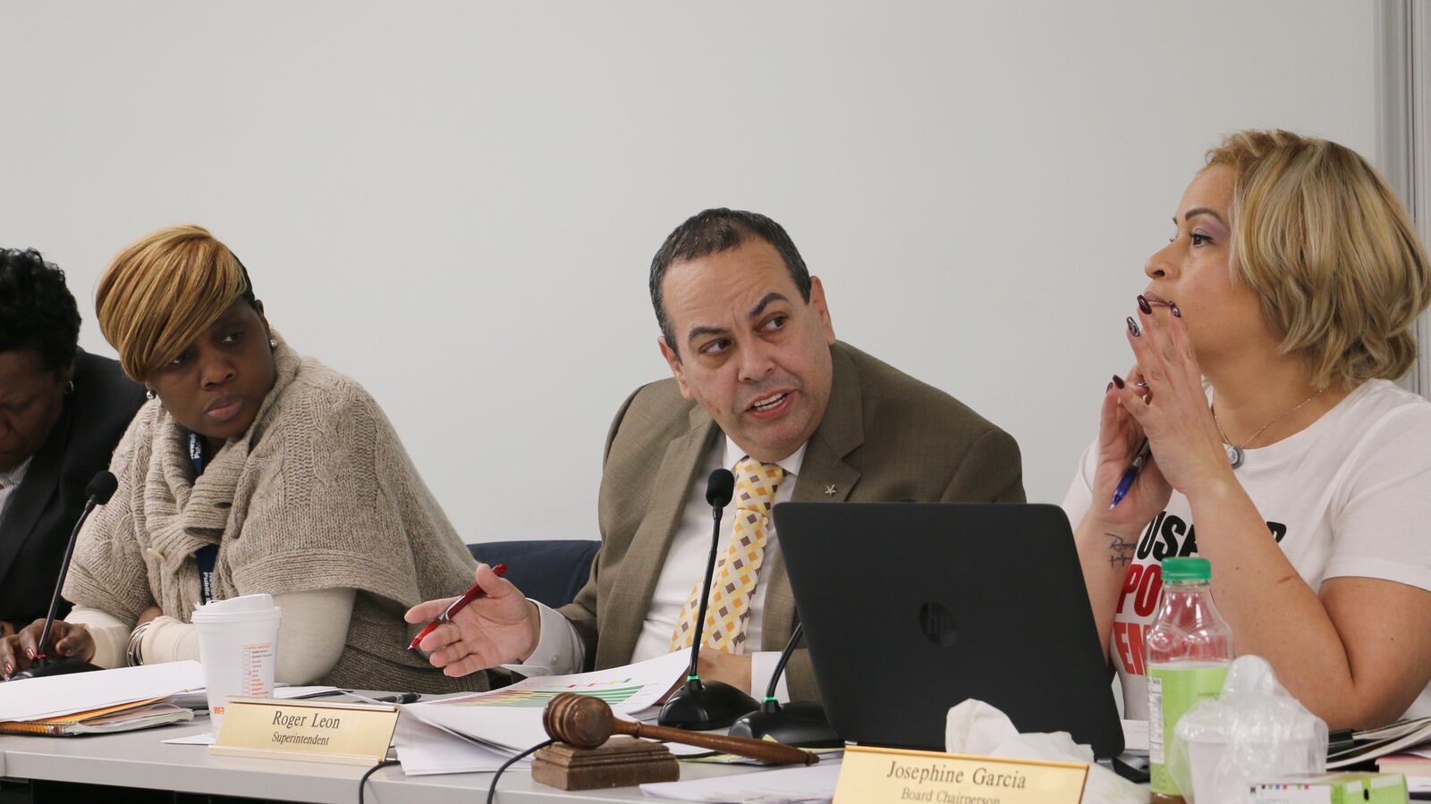 Superintendent Roger León said at a school board meeting this month that the district had begun posting the results of school lead tests online as required by state rules.