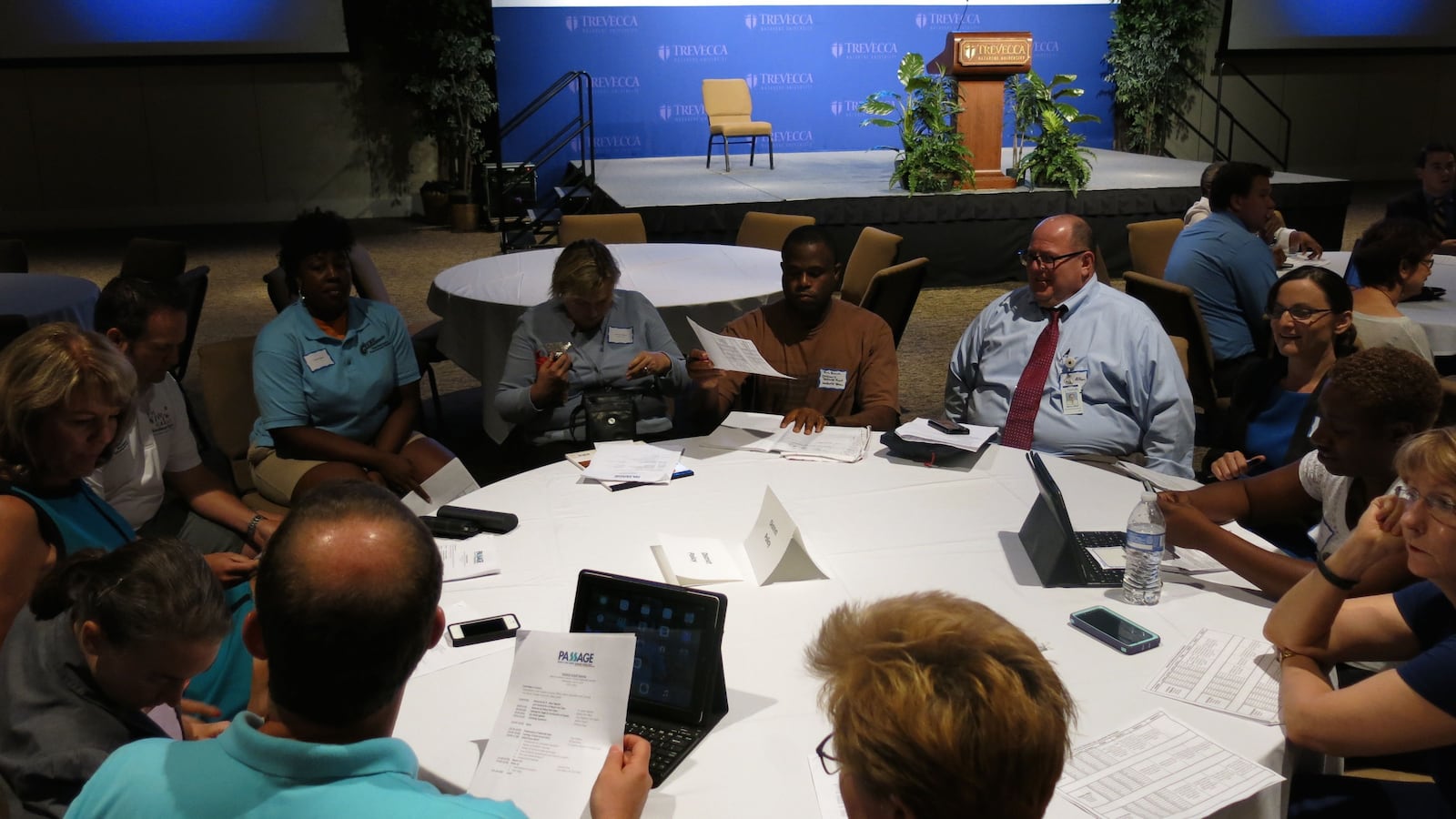 Tracy Bruno, a middle school principal in Nashville, leads a group discussion on school discipline as part of a new initiative to address racism in Metro Nashville Schools.