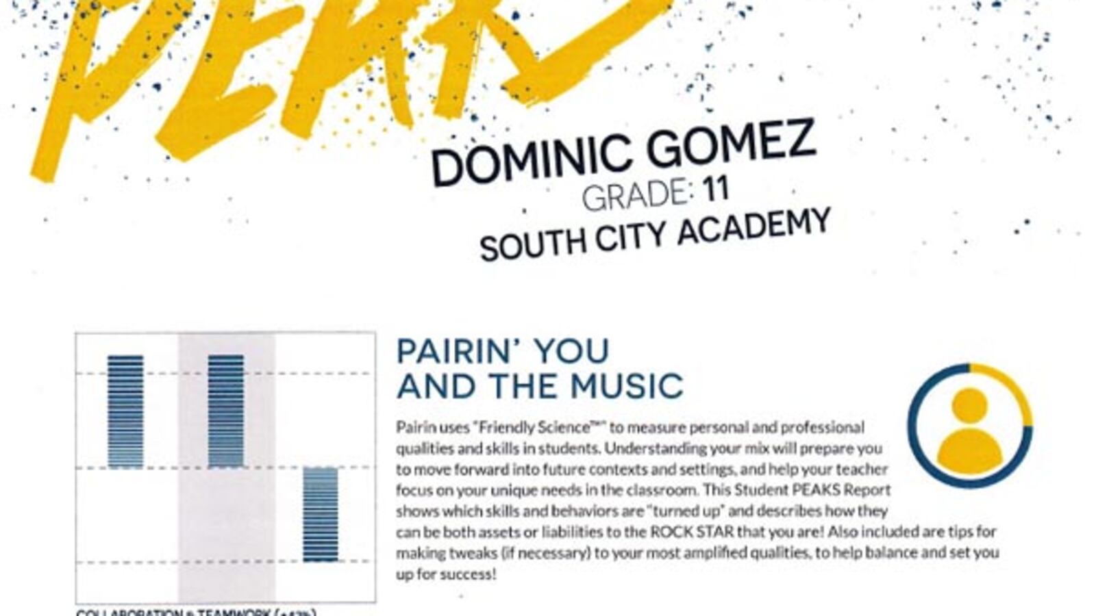 Mockup of what a Project: BeReady student evaluation might look like.