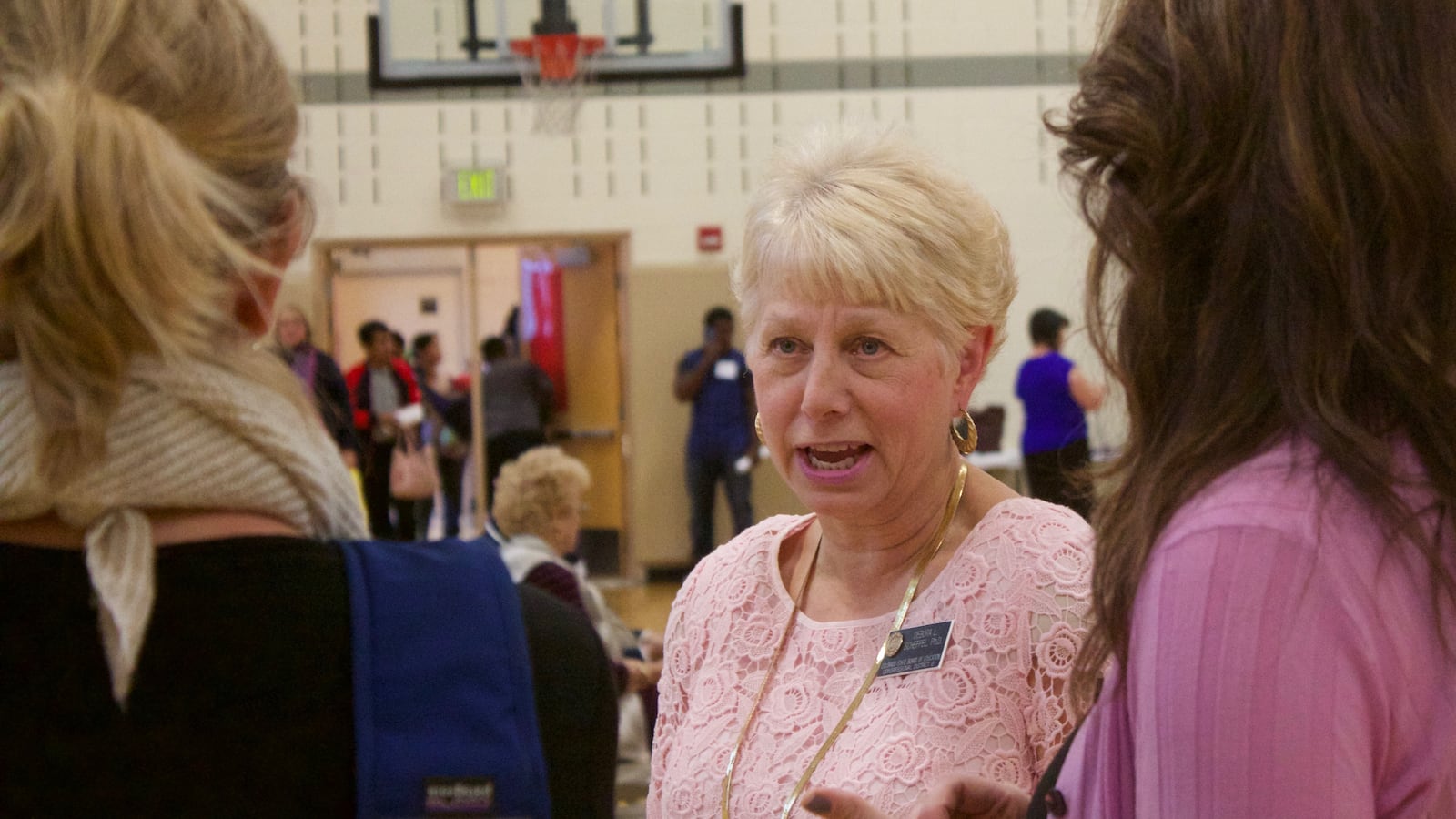 State Board of Education member Debora Scheffel at a campaign event in 2016. (Photo by Nic Garcia/Chalkbeat)