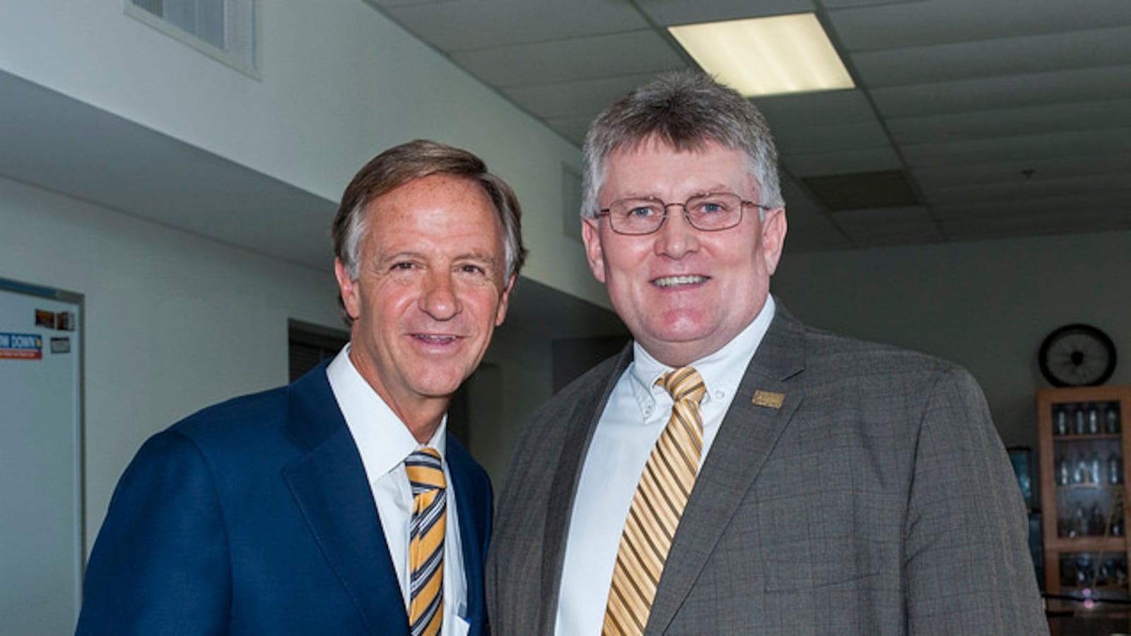Lyle Ailshie (right) has been appointed interim education commissioner by outgoing Gov. Bill Haslam. (Photo courtesy of Tennessee Department of Education)