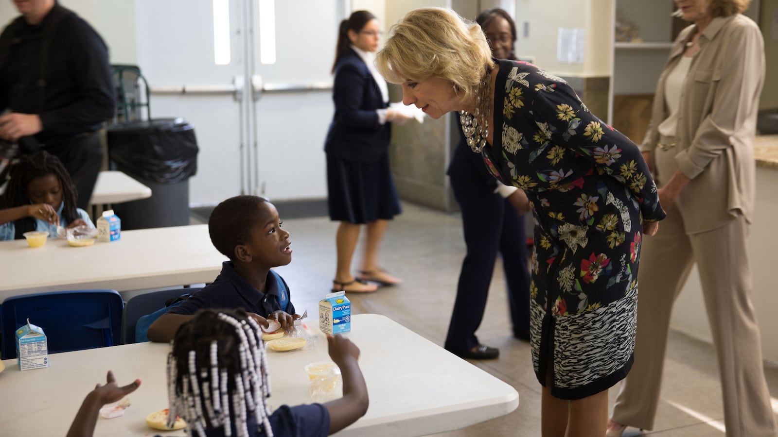U.S. Education Secretary Betsy DeVos visiting the Christian Academy for Reaching Excellence in Miami.