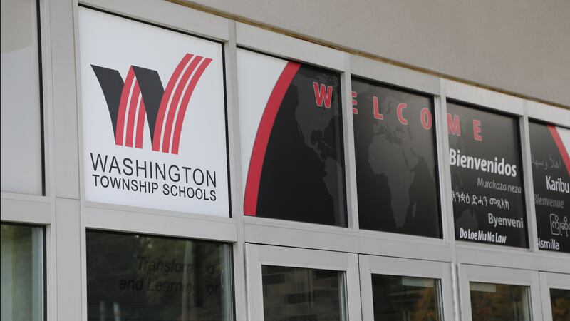 The doors to the main office of Washington Township schools