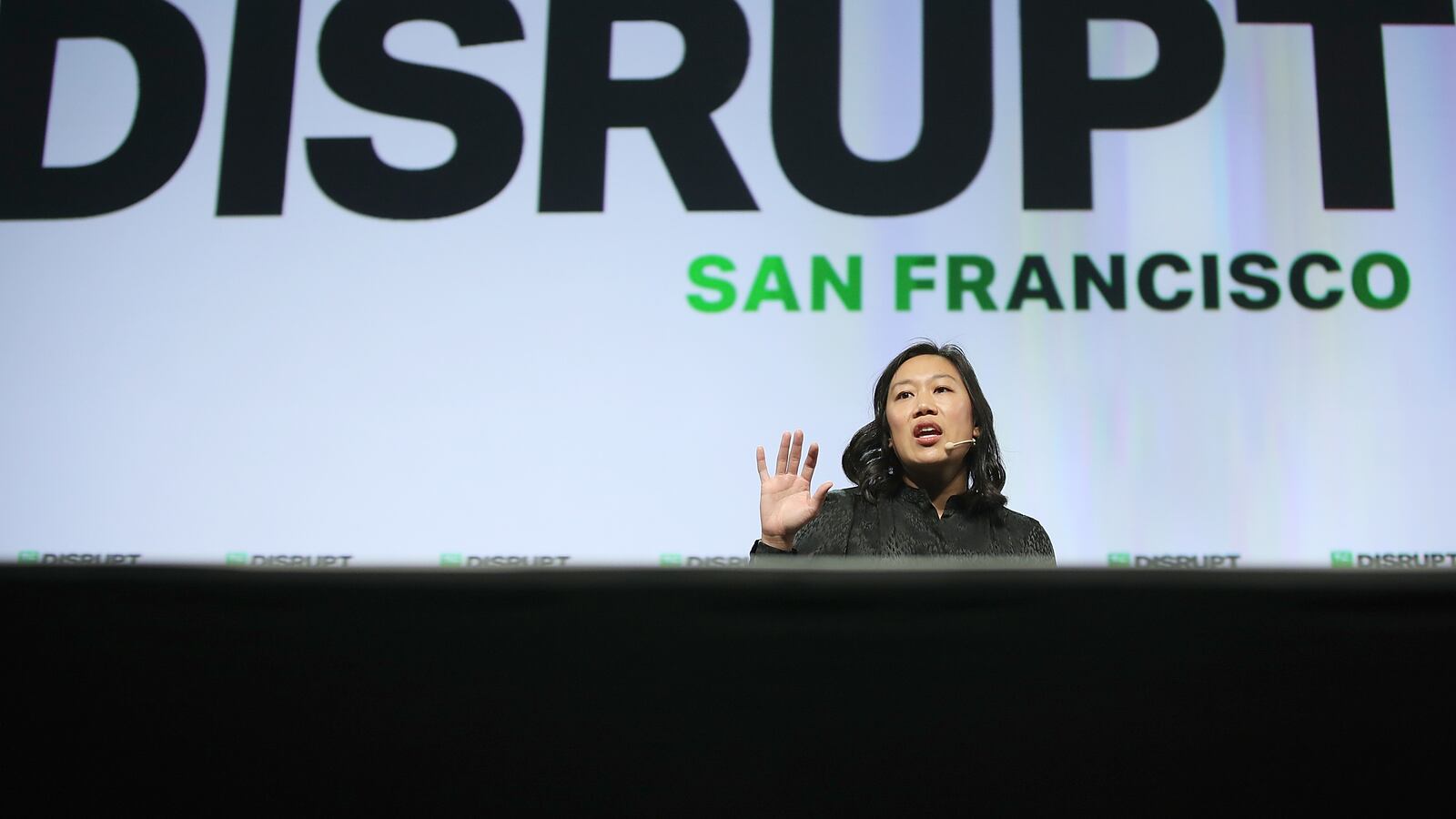 Priscilla Chan, co-founder of the Chan Zuckerberg Initiative LLC, speaks during the TechCrunch Disrupt SF 2018 on September 6, 2018 in San Francisco, California. (Photo by Justin Sullivan/Getty Images)