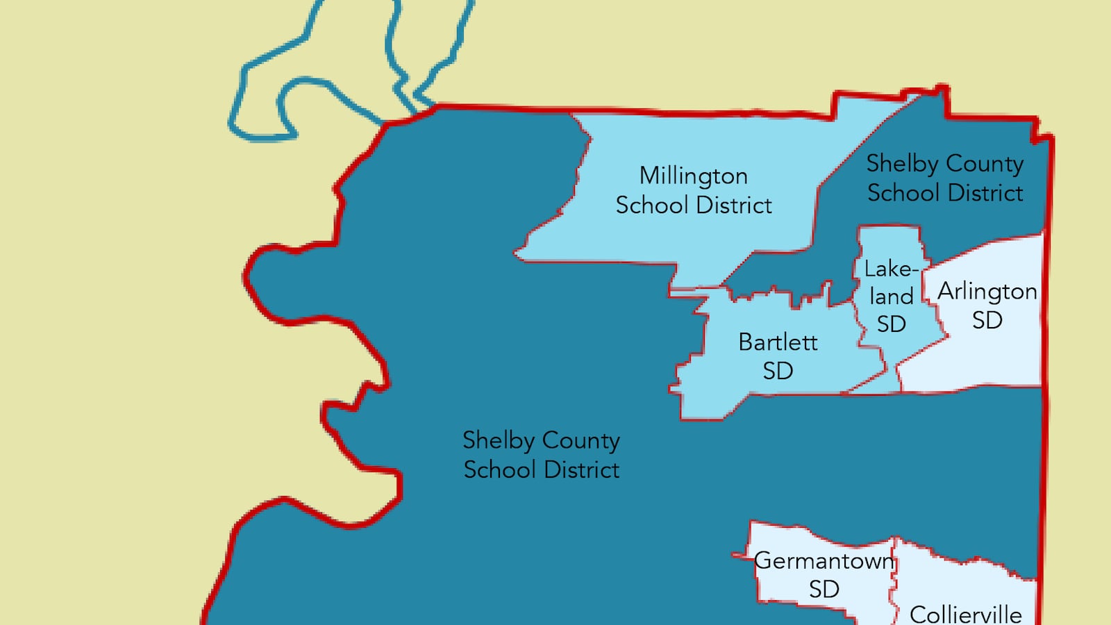 Six municipal school districts were created near Memphis in 2014 after splitting off from newly consolidated Shelby County Schools.