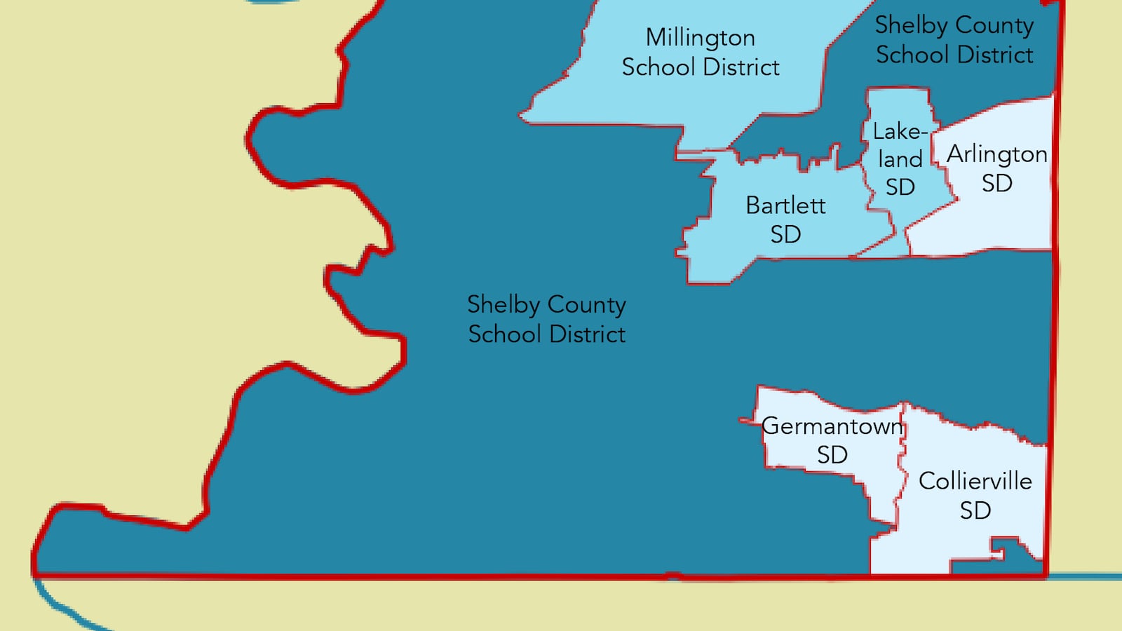 Six municipal school districts were created near Memphis in 2014 after splitting off from newly consolidated Shelby County Schools.