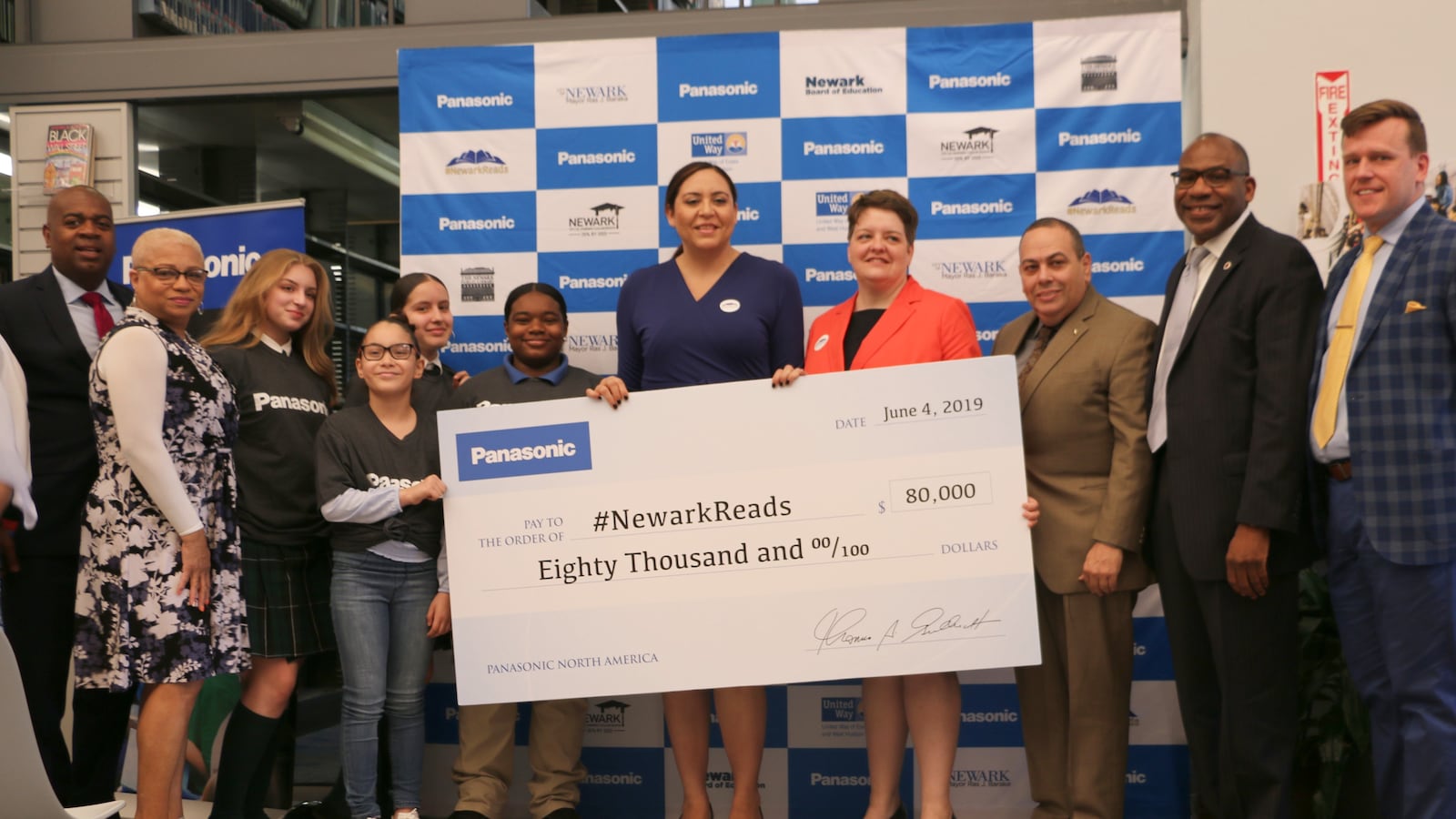Partner groups, including the Panasonic Foundation, have contributed a total of $100,000 to the city's #NewarkReads effort.