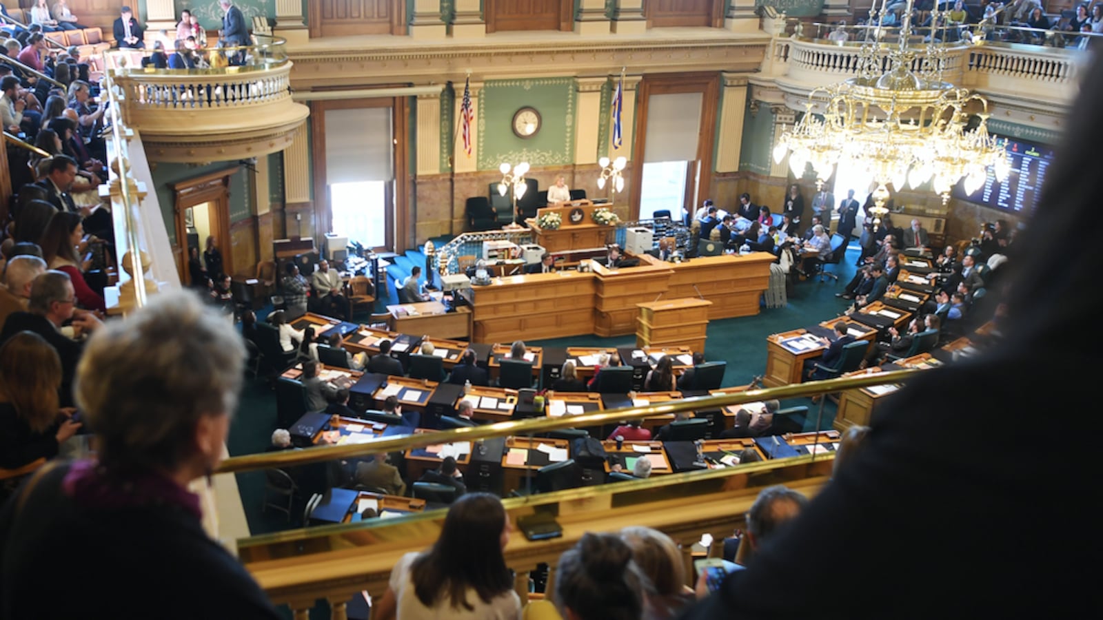 Speaker of the House K.C. Becker addresses the Colorado House of Representatives on opening day, Jan. 8, 2020.