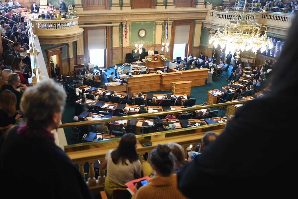 Speaker of the House K.C. Becker addresses the Colorado House of Representatives on opening day, Jan. 8, 2020.