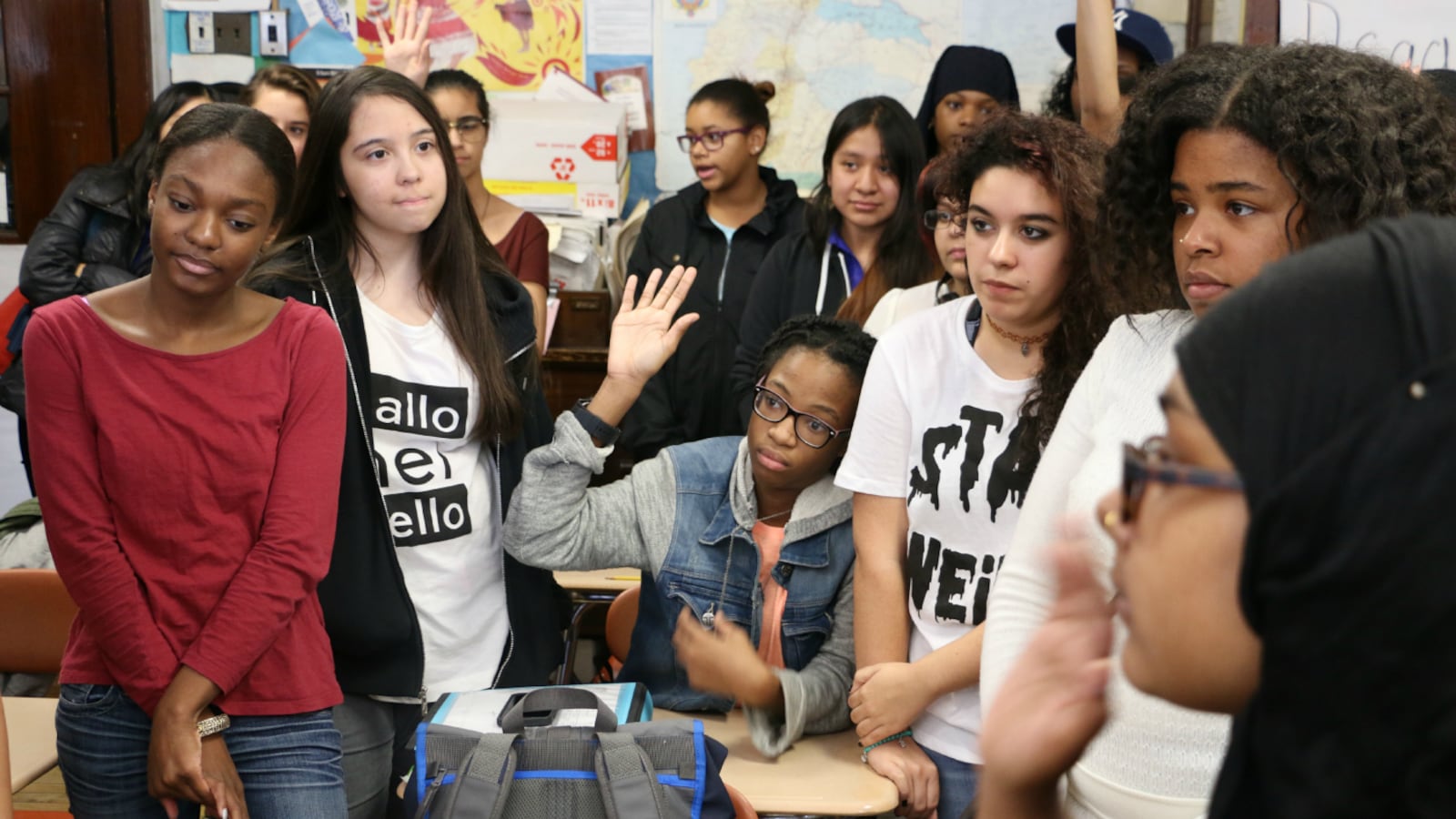 Students at the High School of Fashion Industries in 2015, when education department officials first announced the plan to pay for all juniors to take the SAT.