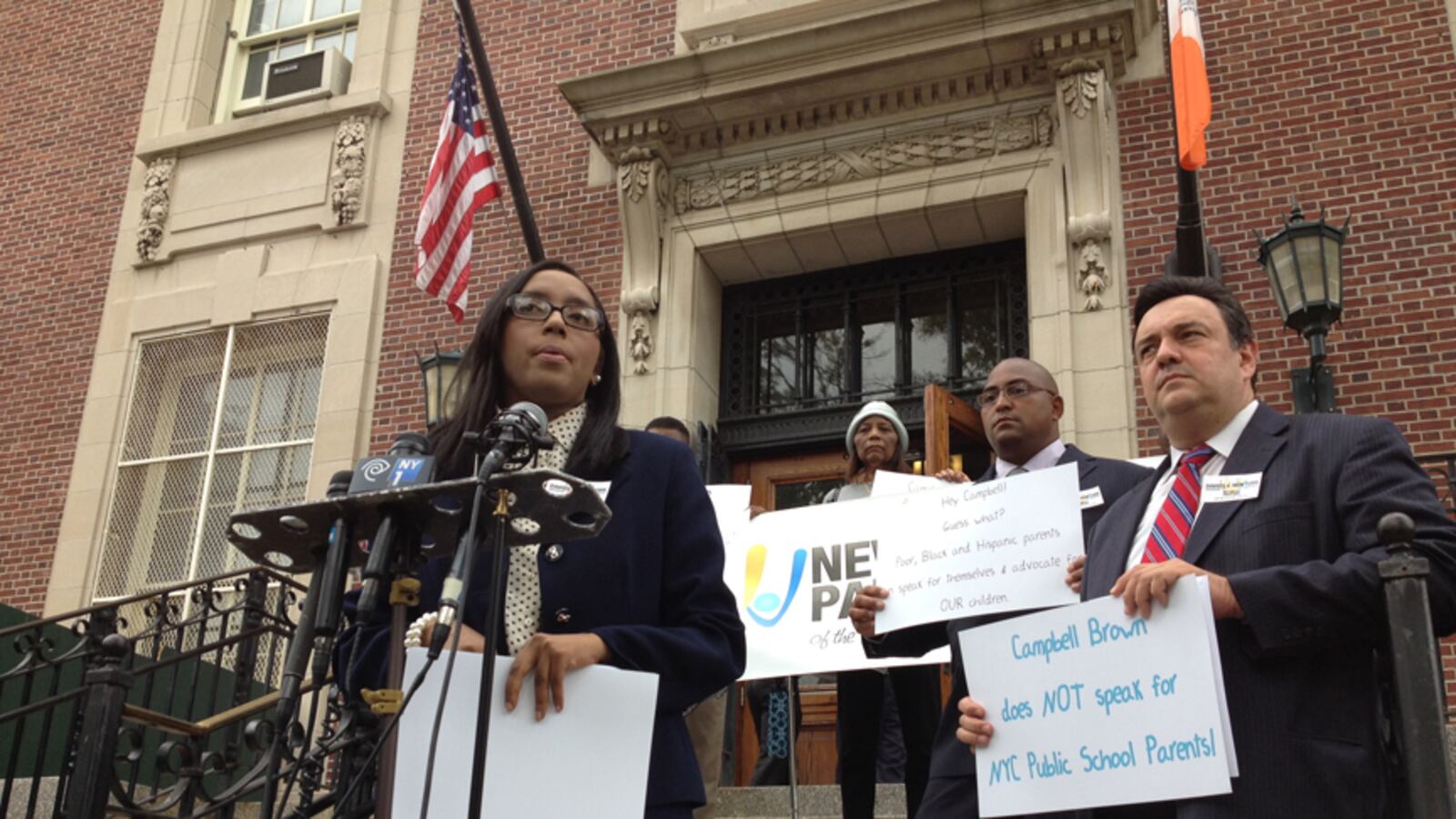 Mona Davids (left) is a plaintiff in a lawsuit challenging New York's job-protection laws for teachers.