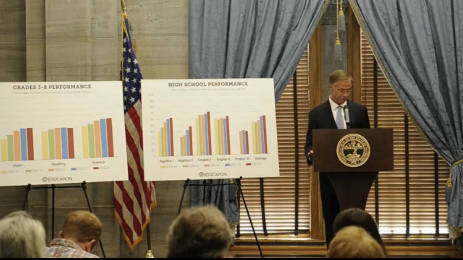 Gov. Bill Haslam announces the release of state TCAP scores.