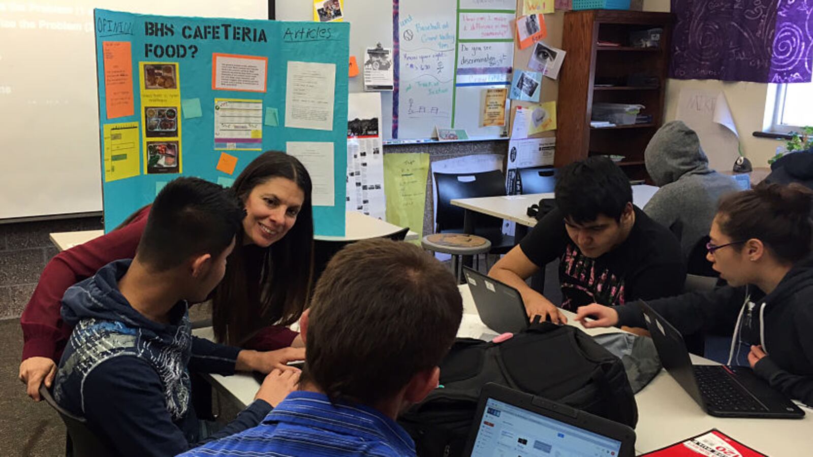Leticia Guzman Ingram, 2016 Colorado Teacher of the Year, working with students.