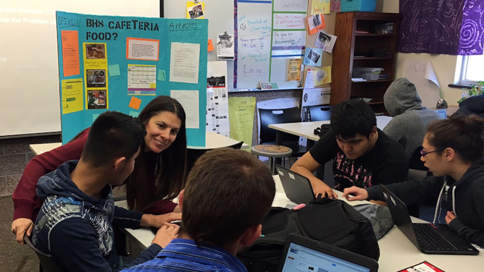 Leticia Guzman Ingram, 2016 Colorado Teacher of the Year, working with students.