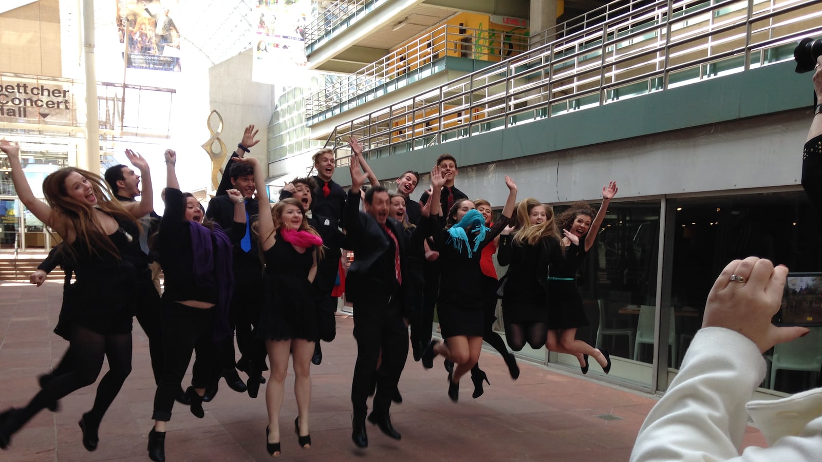 The Denver School of the Arts vocal jazz ensemble at the Denver Performing Arts Complex.