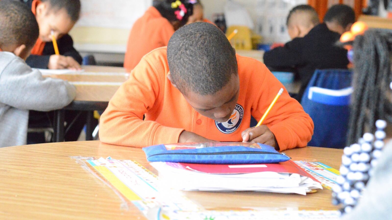 A student at work at Freedom Preparatory Academy in Memphis.