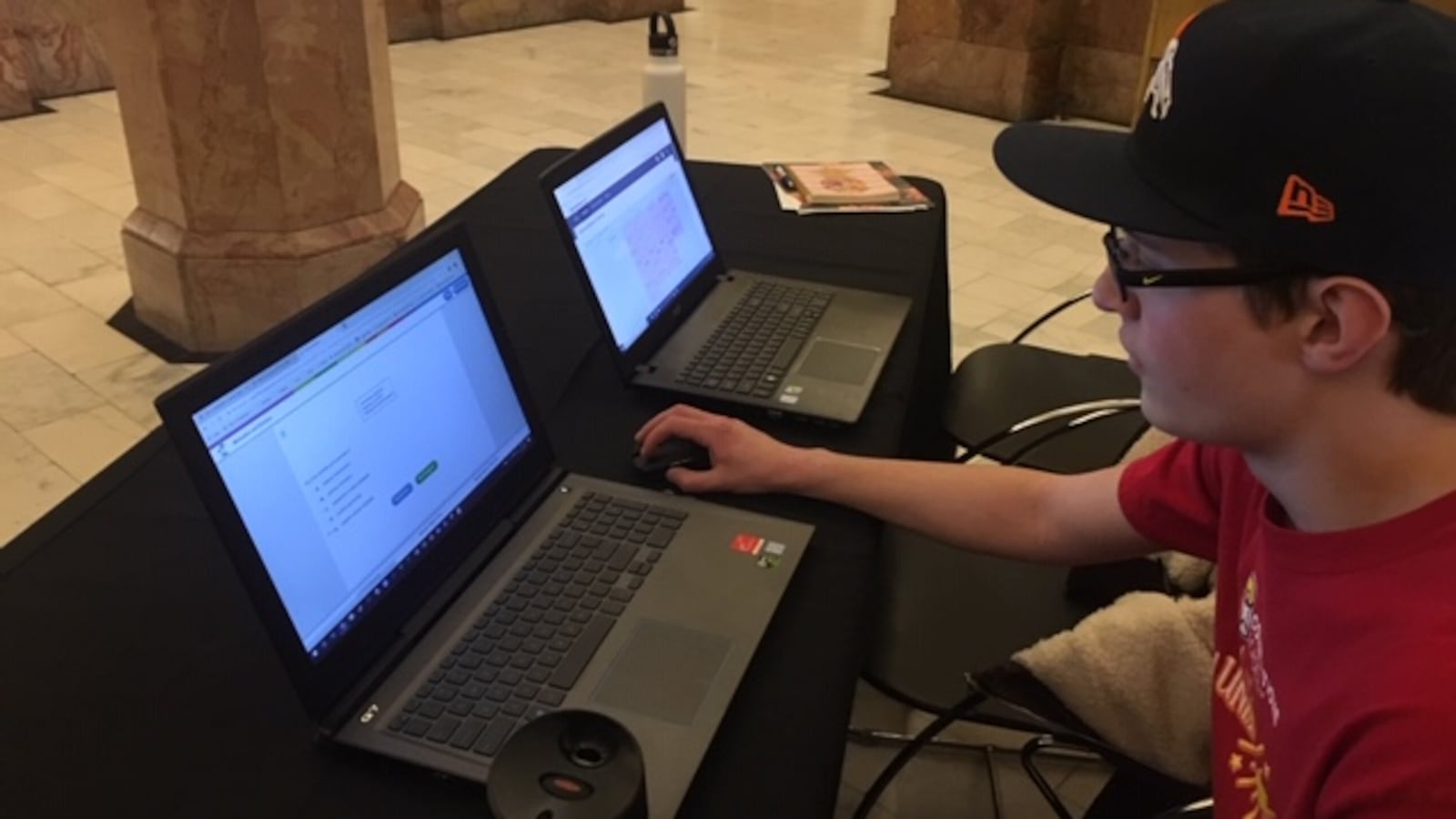 Tyler Landsparger, 17, took his online learning to the Colorado State Capitol recently as part of Cyberschool Day.