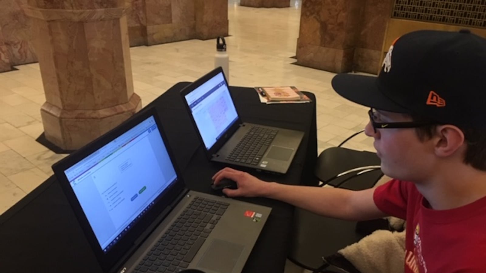 Tyler Landsparger, 17, took his online learning to the Colorado State Capitol recently as part of Cyberschool Day.