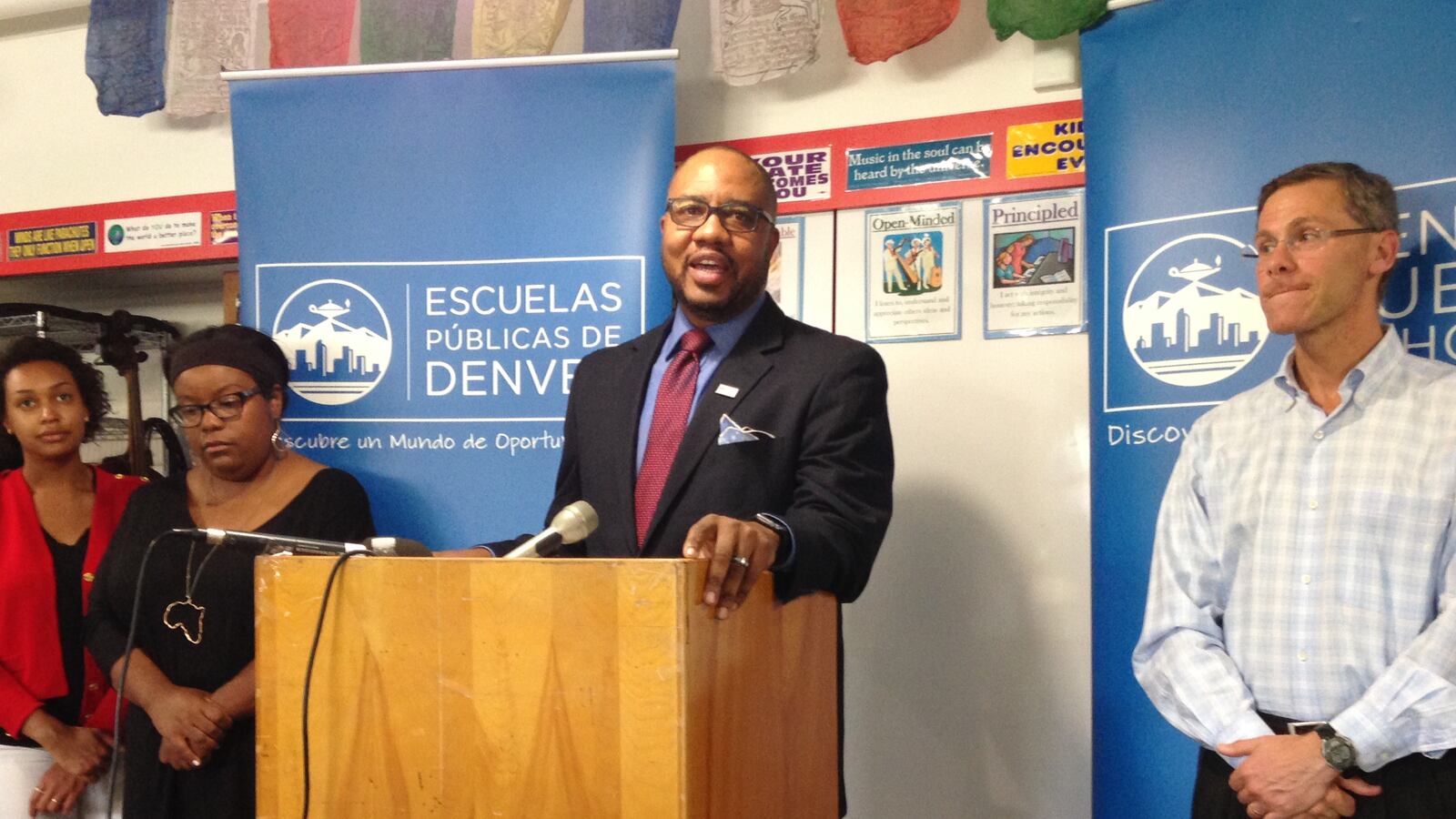 Allen Smith of DPS’s Culture, Equity and Leadership Team talks about the formation of the task force at a press conference last year.