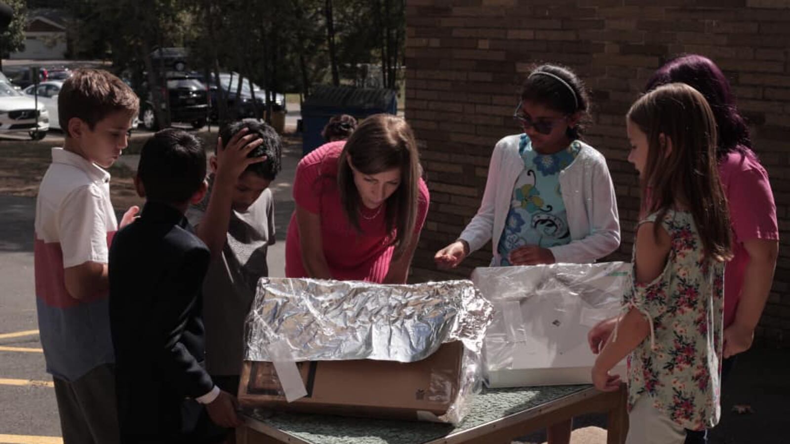 Tammy Murphy, New Jersey's first lady, visits a school to learn how students are currently being taught about climate change.