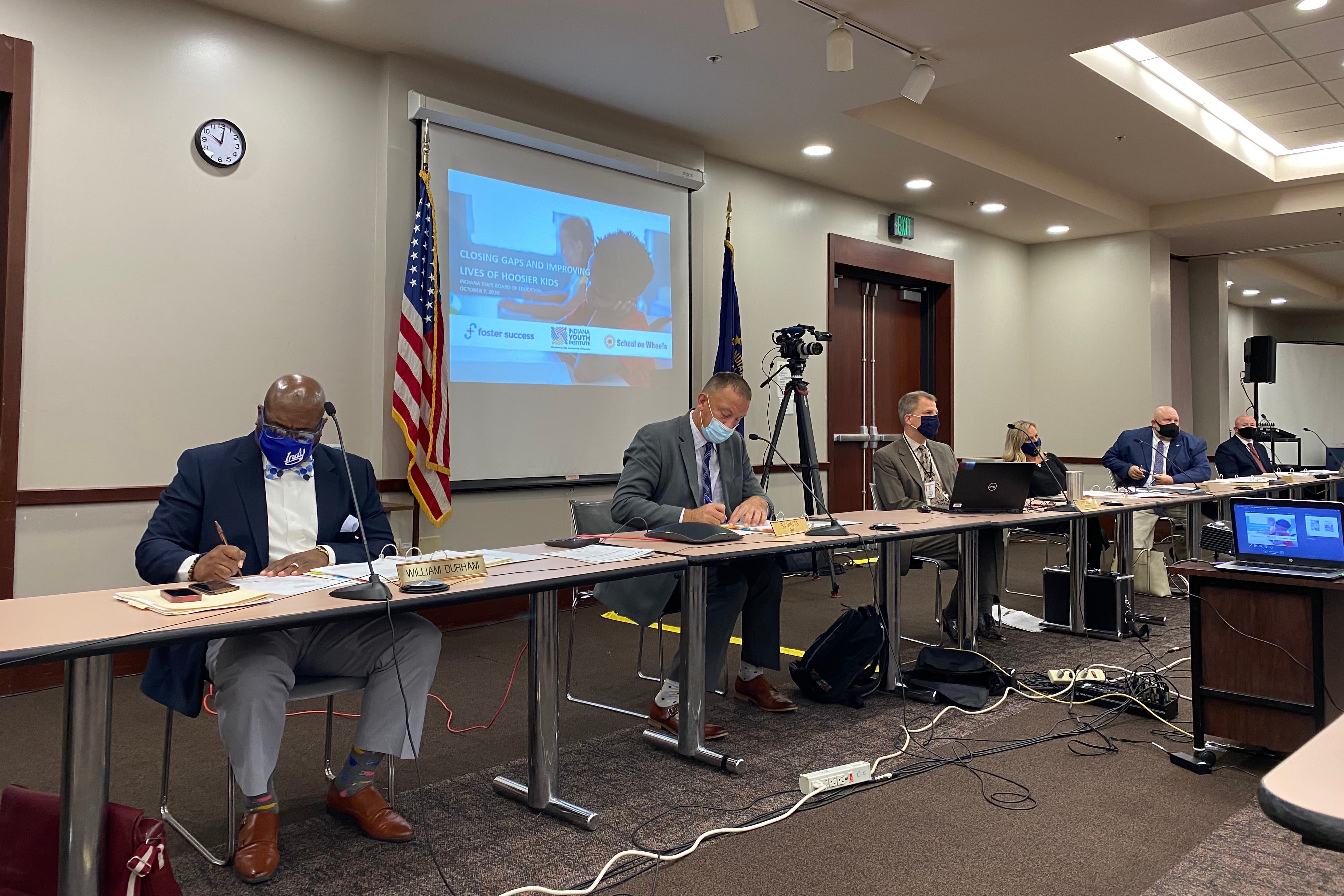 Indiana State Board of Education members meet to discuss A-F grades for schools and other education issues at the monthly board meeting on Oct. 7, 2020.